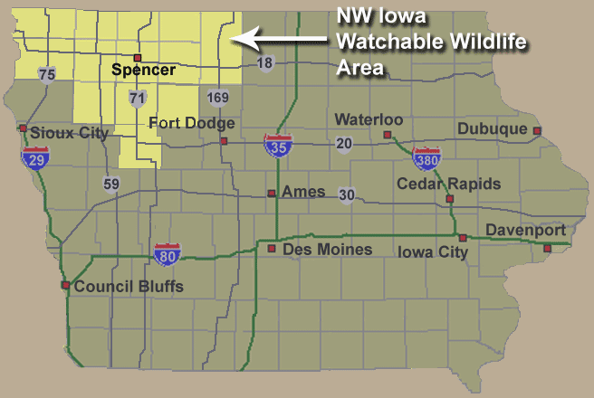 See where the NW Iowa Watchable Wildlife tour loops are!